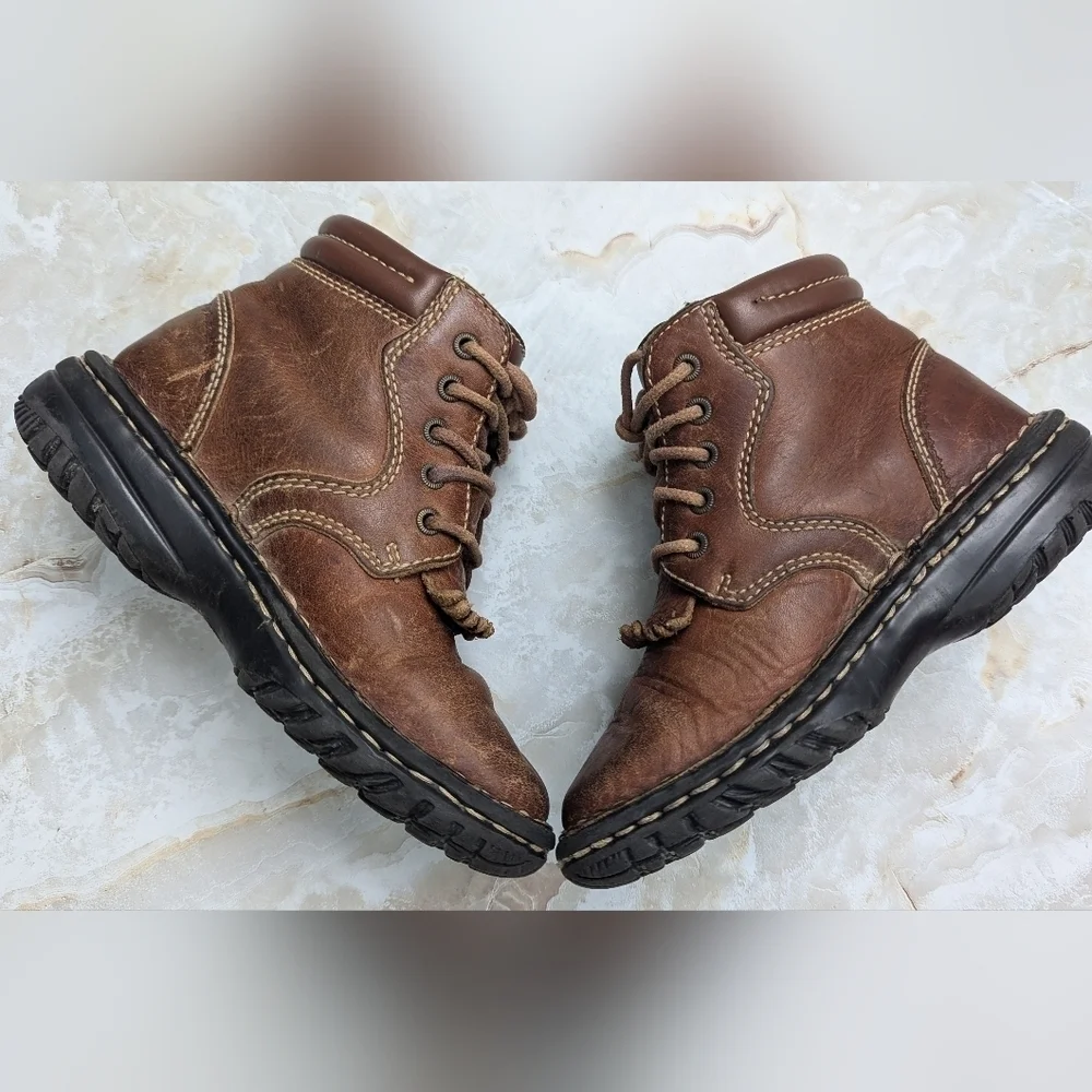 Kids Double H Leather Upper Boots Size 12D